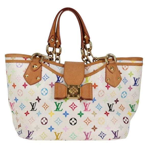 LOUIS VUITTON Monogram Multicolor Annie MM Tote Bag White M40307 LV Auth 122879V - Picture 1 of 16